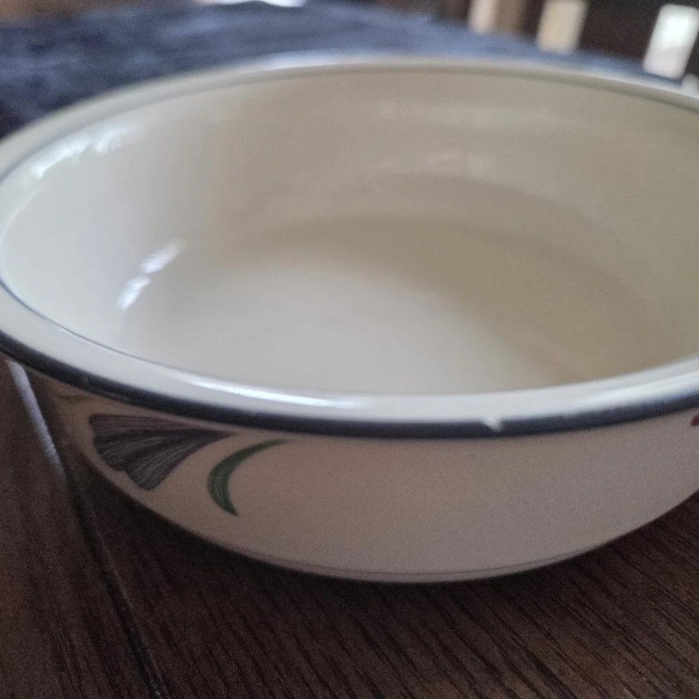 Lenox Chinastone Poppies On Blue Set Of 2 Soup/Cereal Bowls